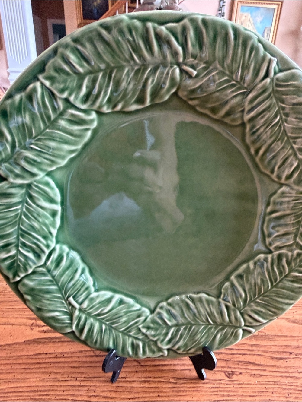 Bordallo PinheiroDinner/salad/AppLeaf Border DesignMajolicaPortugal CottageCore